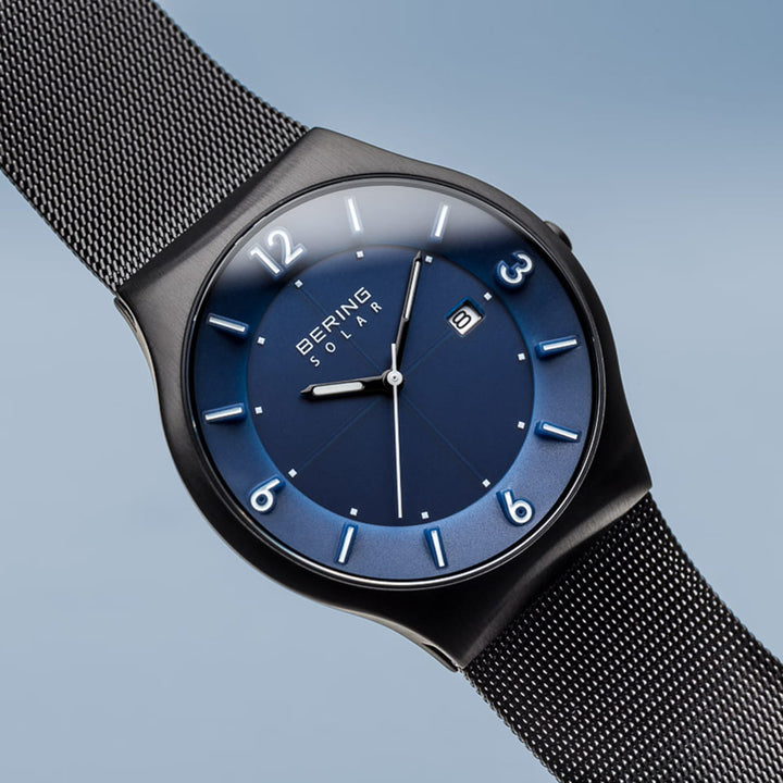 Bering Brushed Black Solar Bracelet Watch