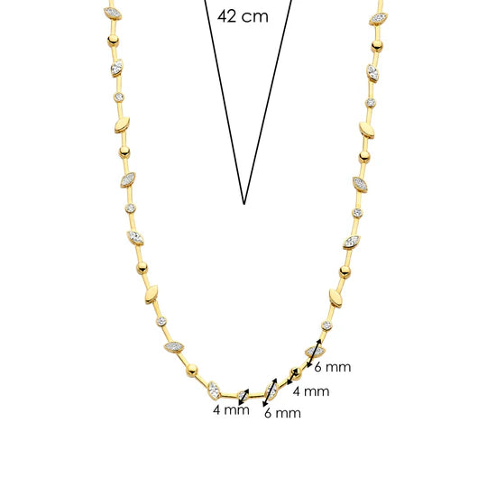 Ti Sento Gold Plated CZ Necklace