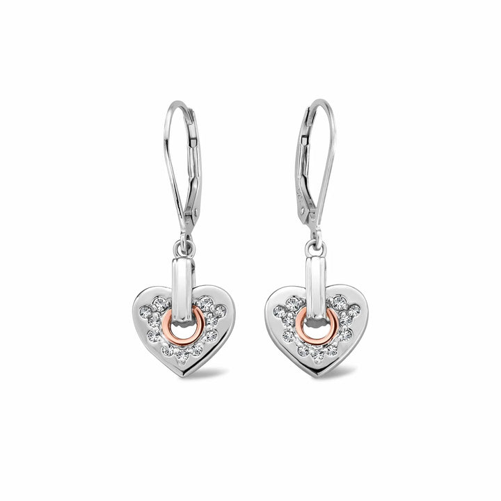 Clogau Cariad® Sparkle Silver Heart Drop Earrings