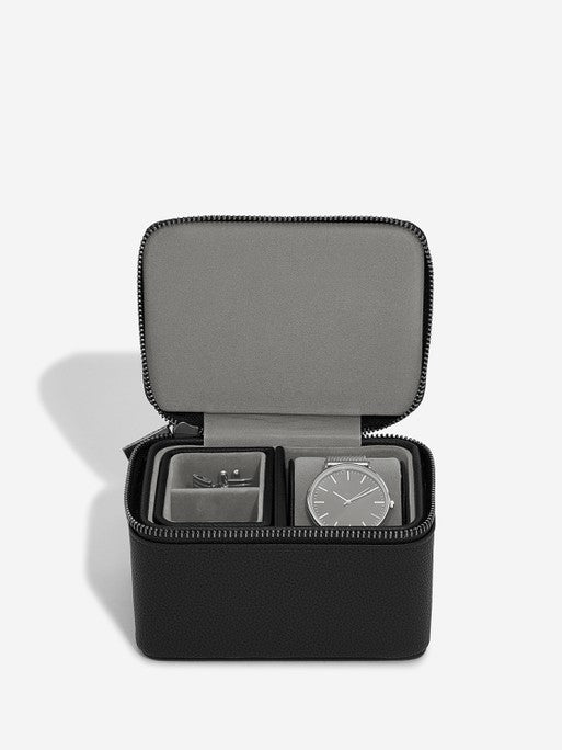 Stackers Pebble Black Watch and Cufflink Box