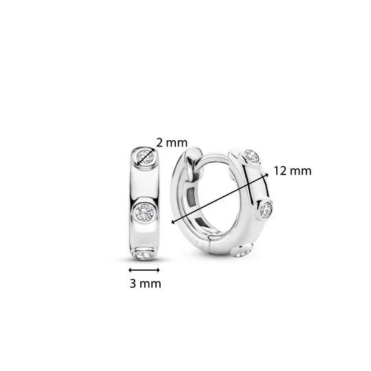 Ti Sento Silver Huggie Hoops