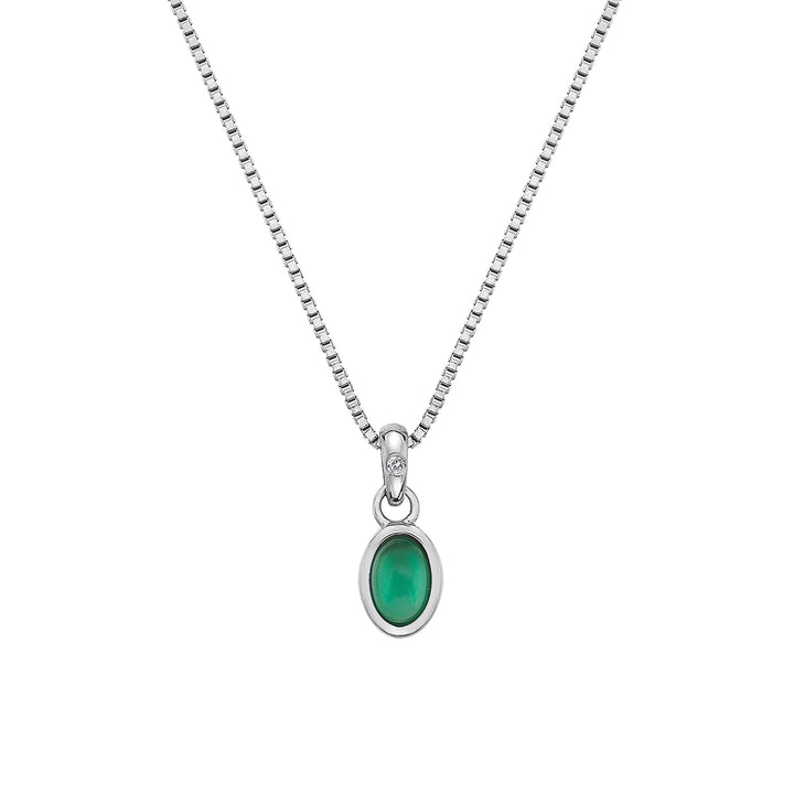 Hot Diamonds Green Agate May Birthstone Pendant