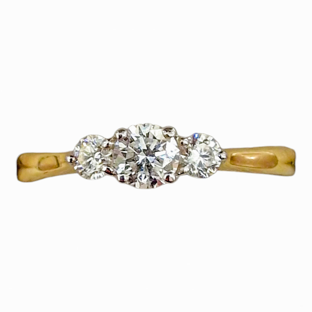 18ct Yellow Gold Trilogy Diamond Ring