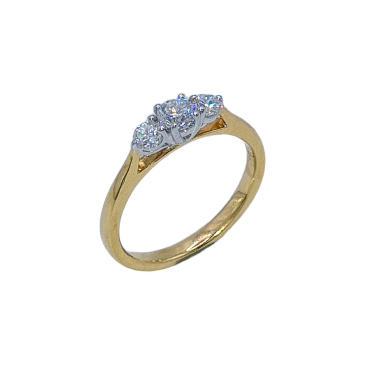 18ct Yellow Gold Trilogy Diamond Ring