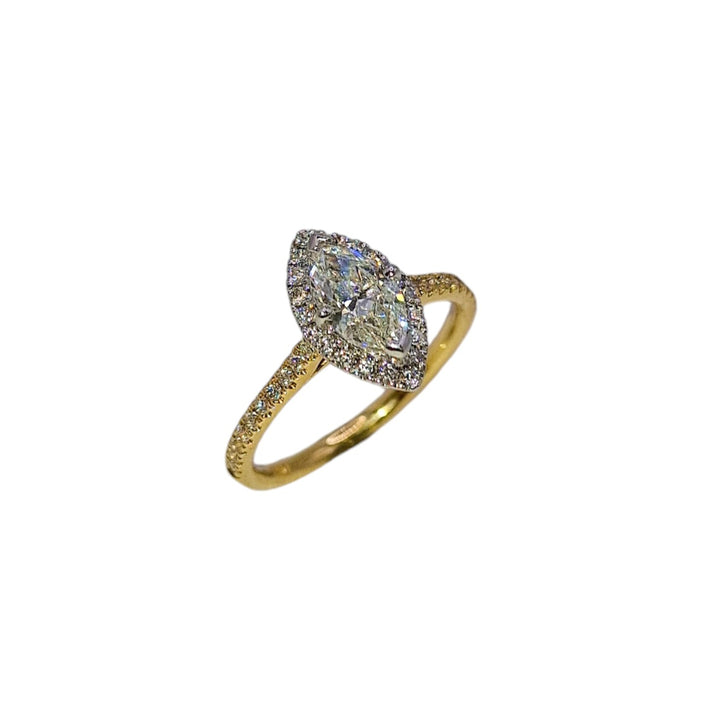 18ct Yellow Gold Marquise Cut Diamond Ring