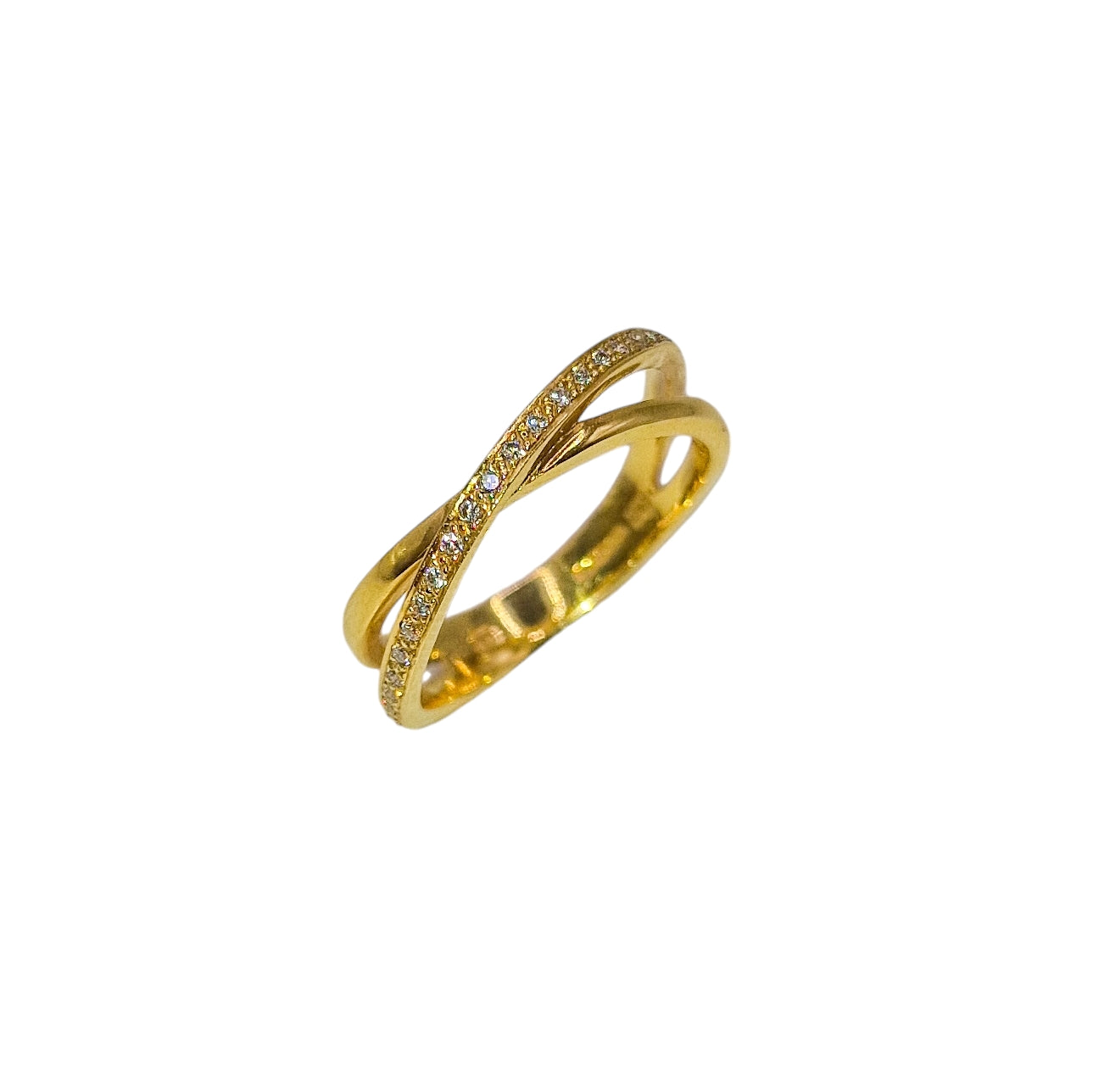 18ct Yellow Gold Diamond Twist Ring