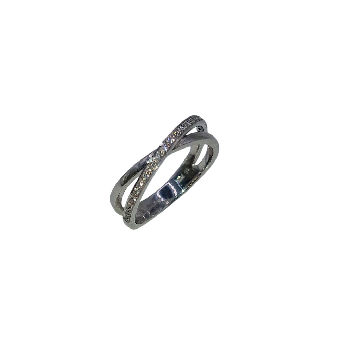 18ct White Gold Diamond Twist Ring