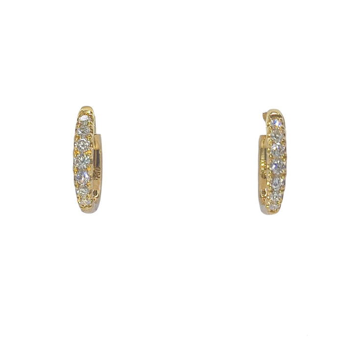 18ct Yellow Gold Diamond Hoops