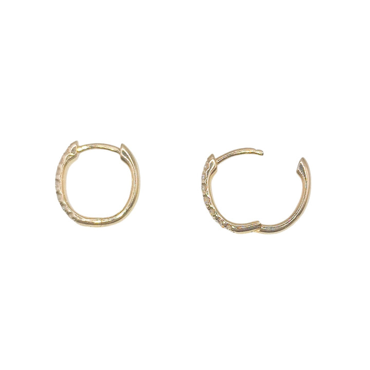 18ct Yellow Gold Diamond Hoops