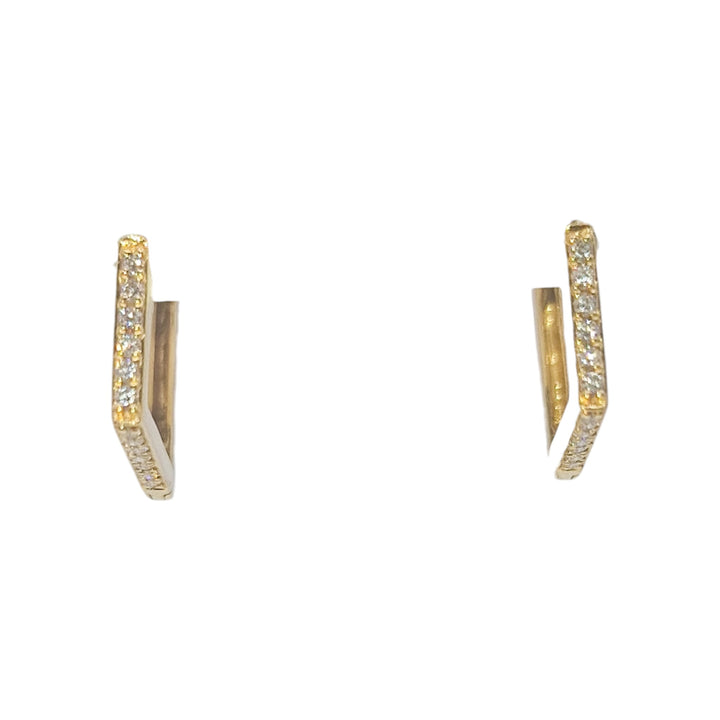 18ct Yellow Gold Diamond Hoops